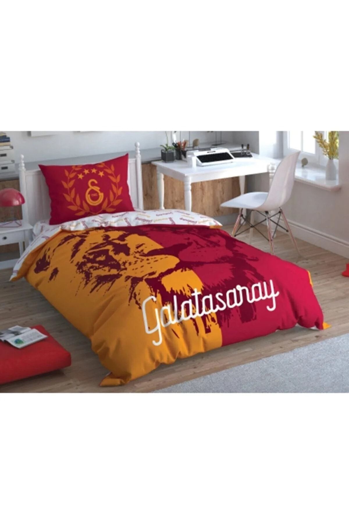 Taç Galatasaray Aslan Logo Tak Kişilik Lisanslı Nevresim Takımı
