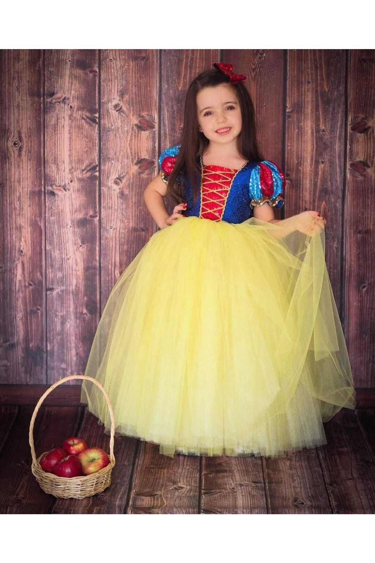 Kids Nero Kabarık Tarlatanlı Pelerin Ve Taç Hediyeli Pamuk Prenses Kostümü