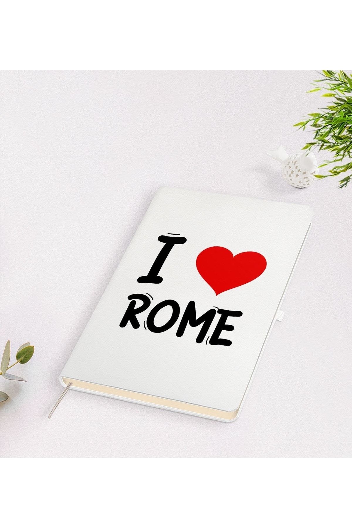 Bk Gift Gift I Love Rome Tasarımlı Beyaz Defter - Model 1