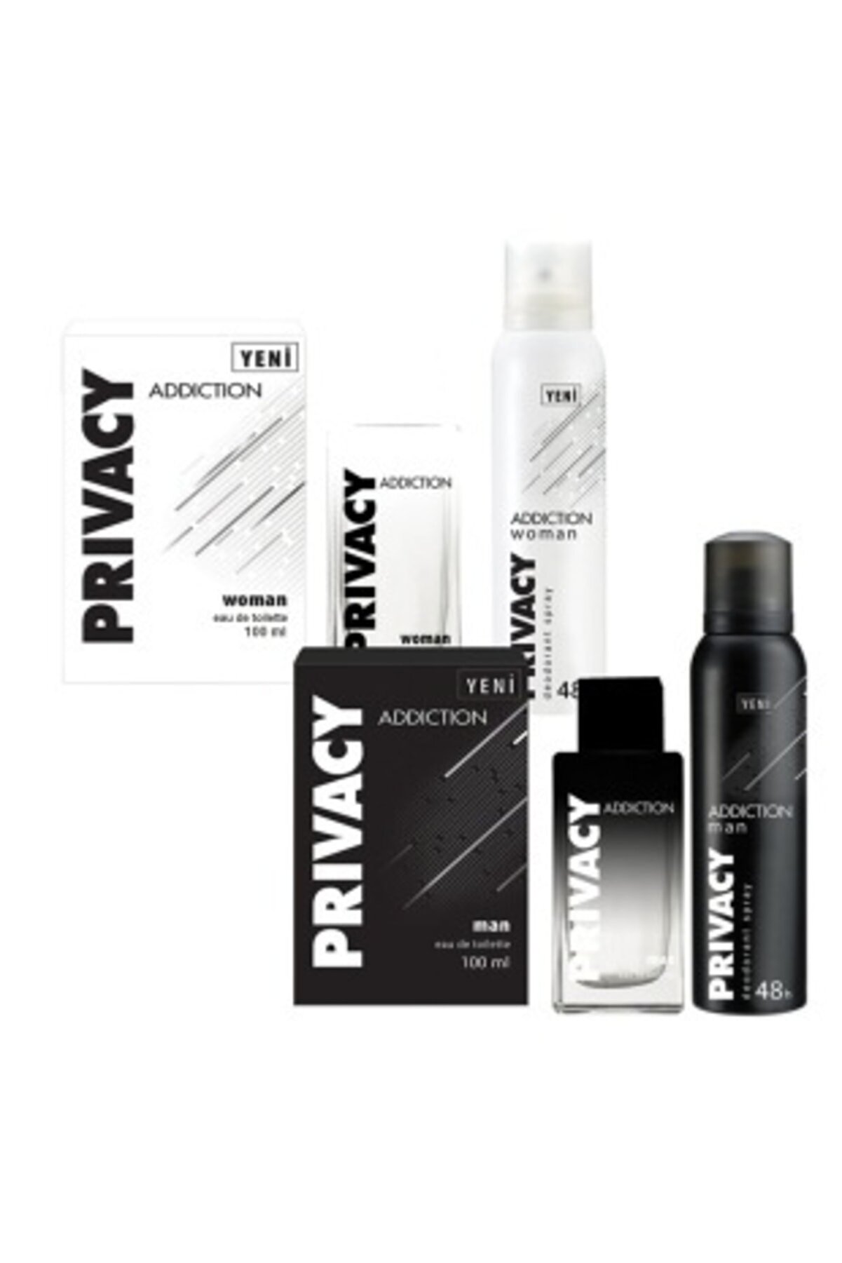 Privacy Woman Addiction Edt Parfüm 100ml+deodorant 150ml Ve Addiction Erkek Edt Parfüm+Deodorant
