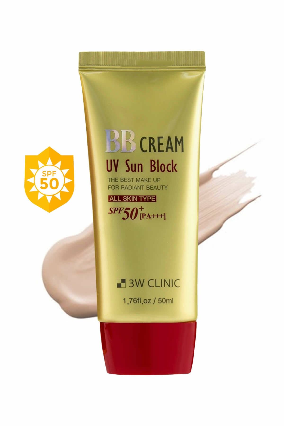 3W CLINIC Renk Eşitleyici Ve Spf 50 Pa +++ Güneş Koruyucu Açık Renk Bb Krem Bb Cream Uv Sun Block
