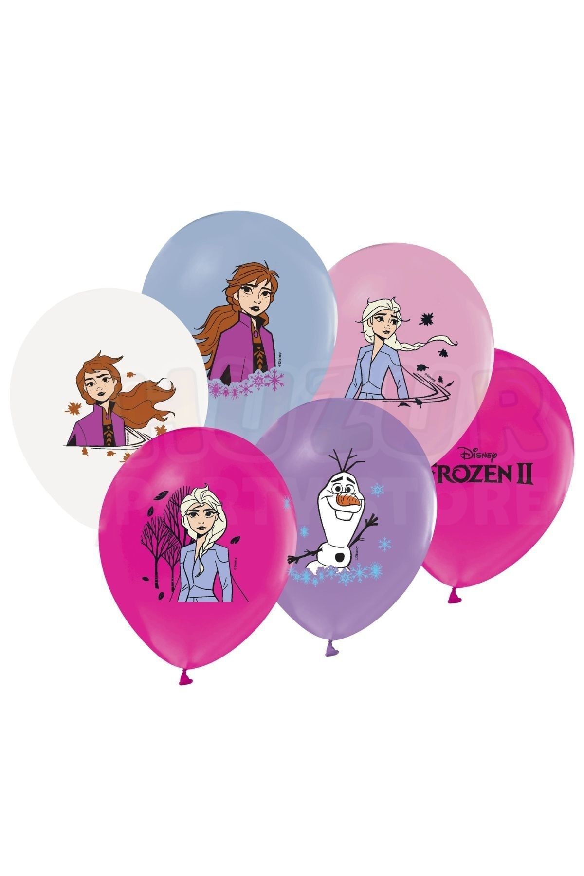 Huzur Party Store Elsa Anna Frozen Baskılı Balon 10 Adet 30 Cm Karakterli Doğum Günü Karlar Ülkesi Temalı Konsepti