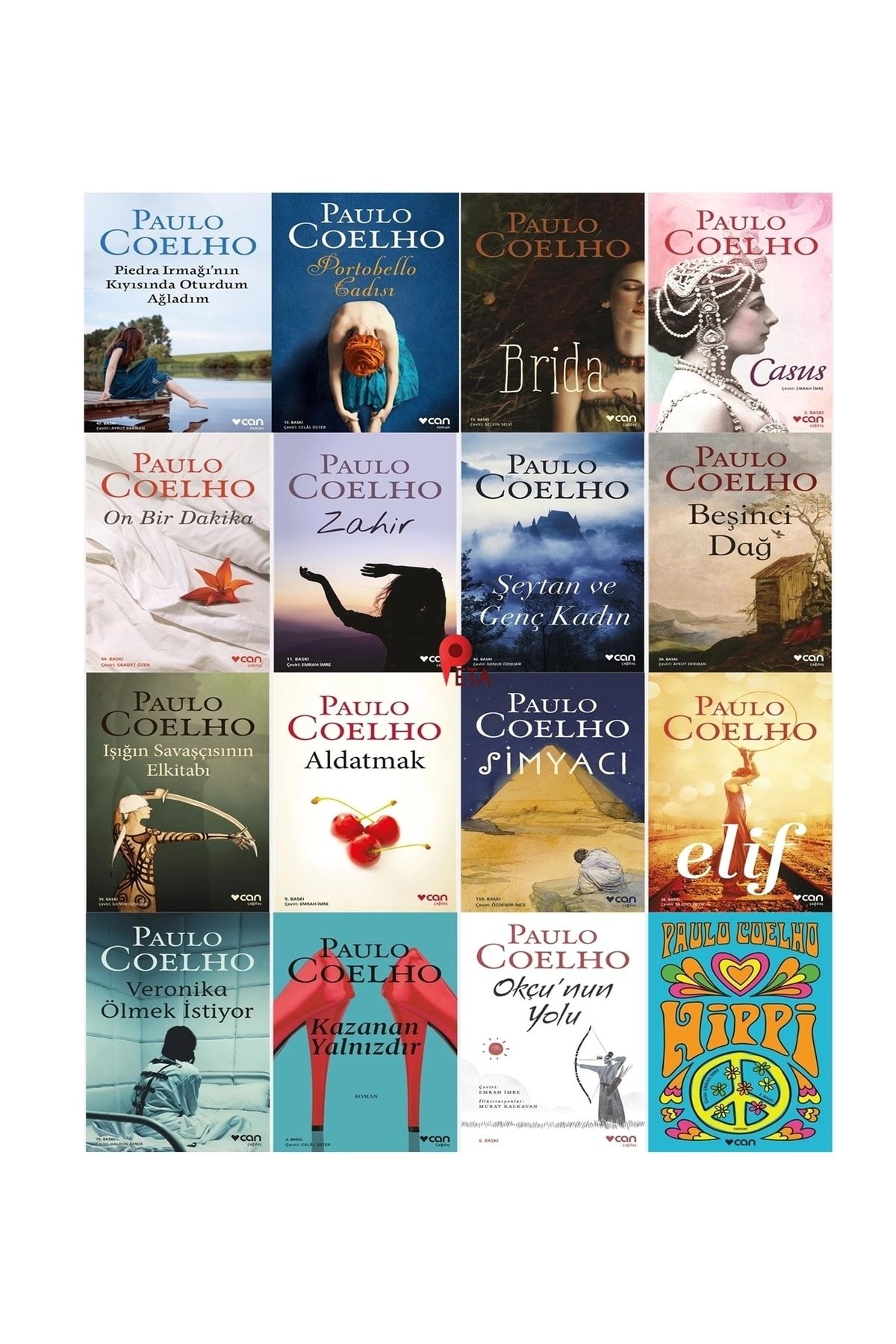 Can Yayınları Paulo Coelho Seti (16 Kitap): Simyacı, Veronika Ölmek Istiyor, Şeytan Ve Genç Kadın, Okçu'nun Yolu..