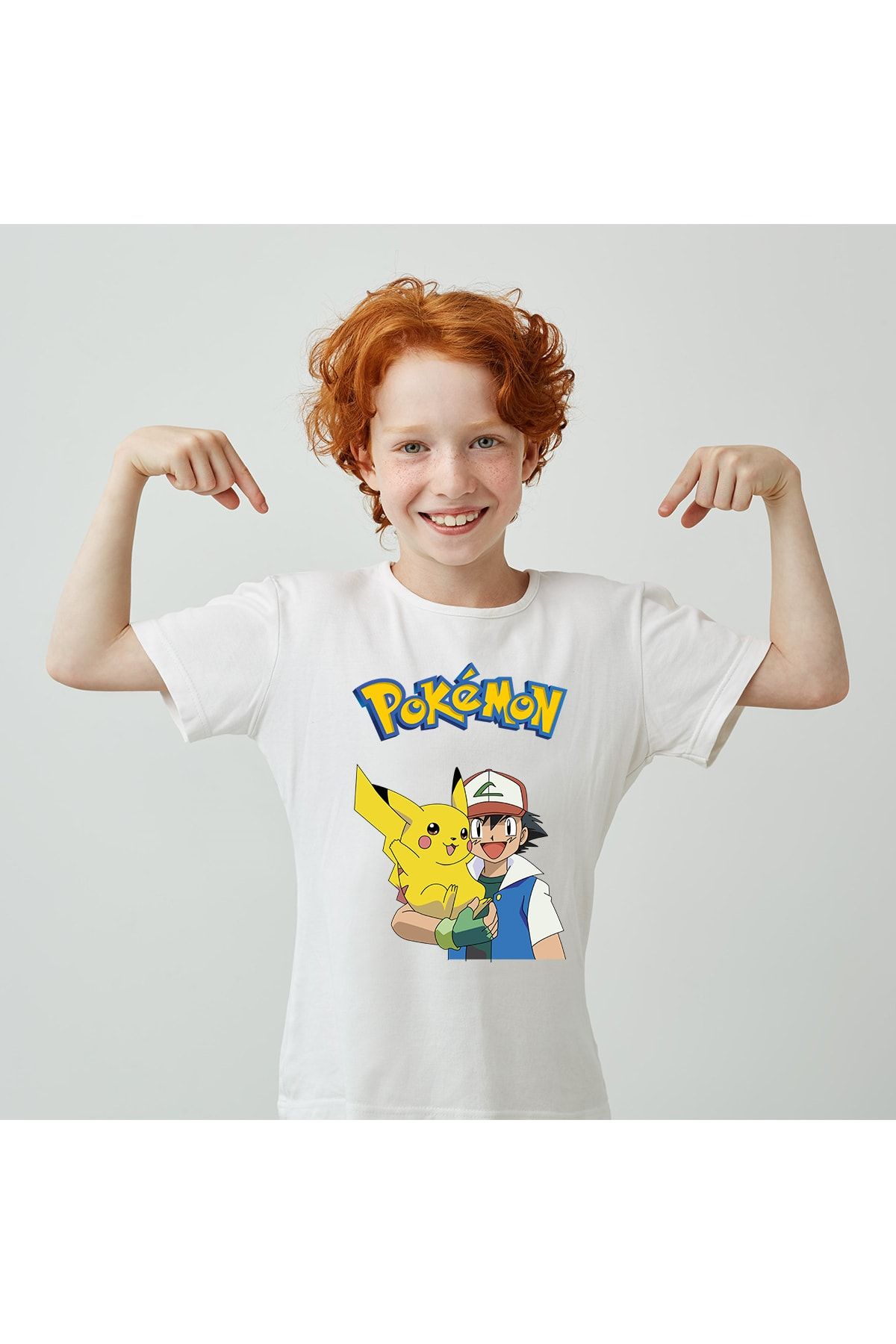 Hilook Pokemon Baskılı Unisex Çocuk Tişört H08