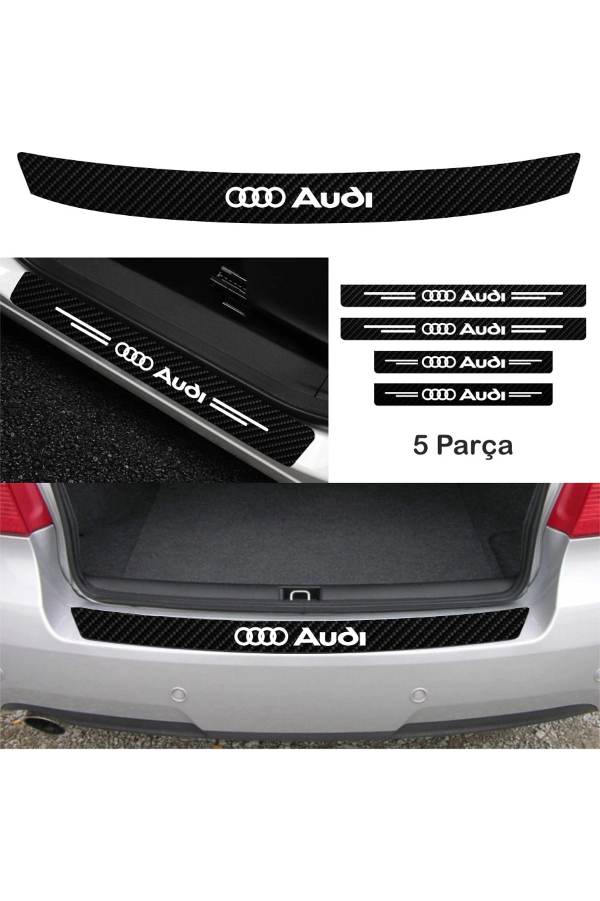 Genel Markalar Audi Q5 Bağaj Ve Kapı Eşiği Karbon Sticker (set)
