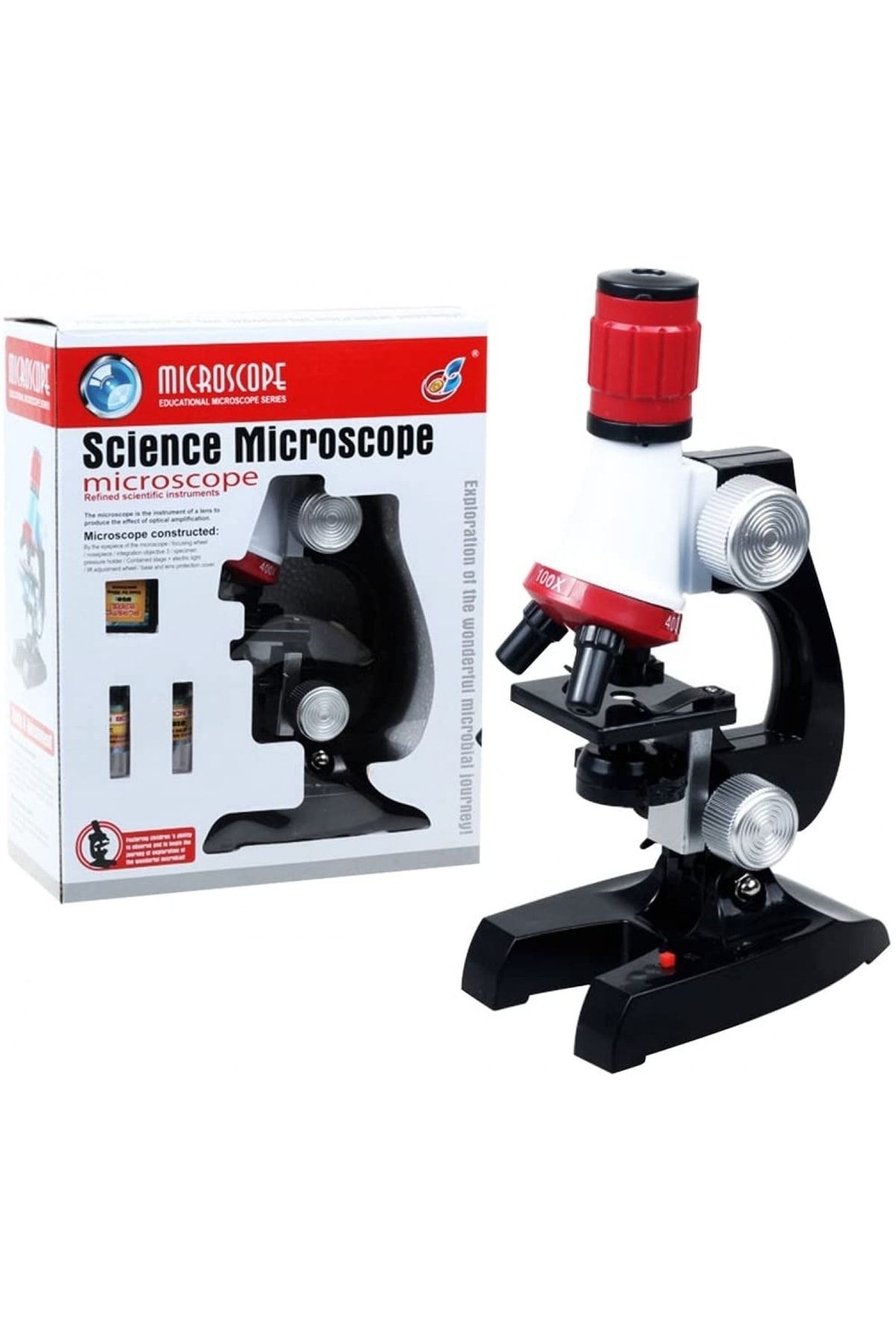 Genel Markalar Eğitici Mikroskop Kiti Zoom Led Işıklı 100x 400x 1200x St1200x
