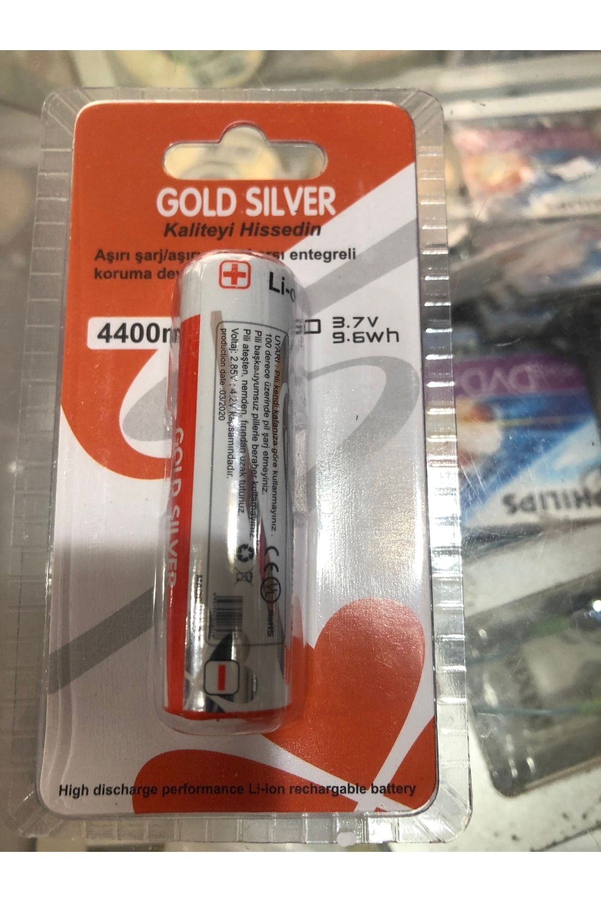 GoldSilver Gold Silver 3 .7 Wat 4400 Amper Elfeneri Pili Radyo Pili Kalite