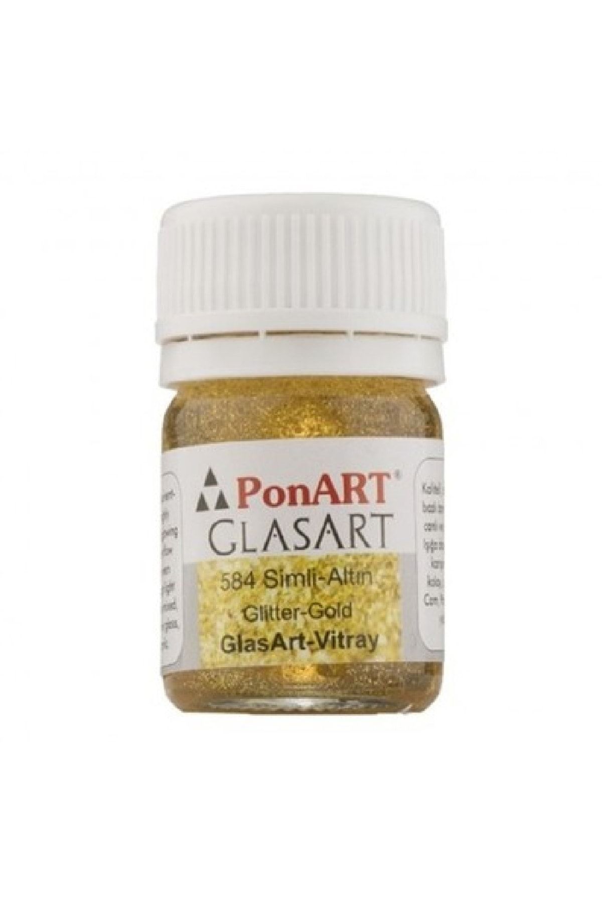 Ponart Glass Art 20 Ml Simli Altın Cam Boyası - 584