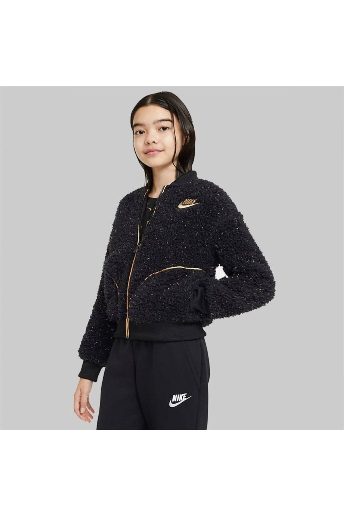 Nike Sportswear Sherpa Full-zip (girls') Kız Çocuk Ceket Cu8567-010