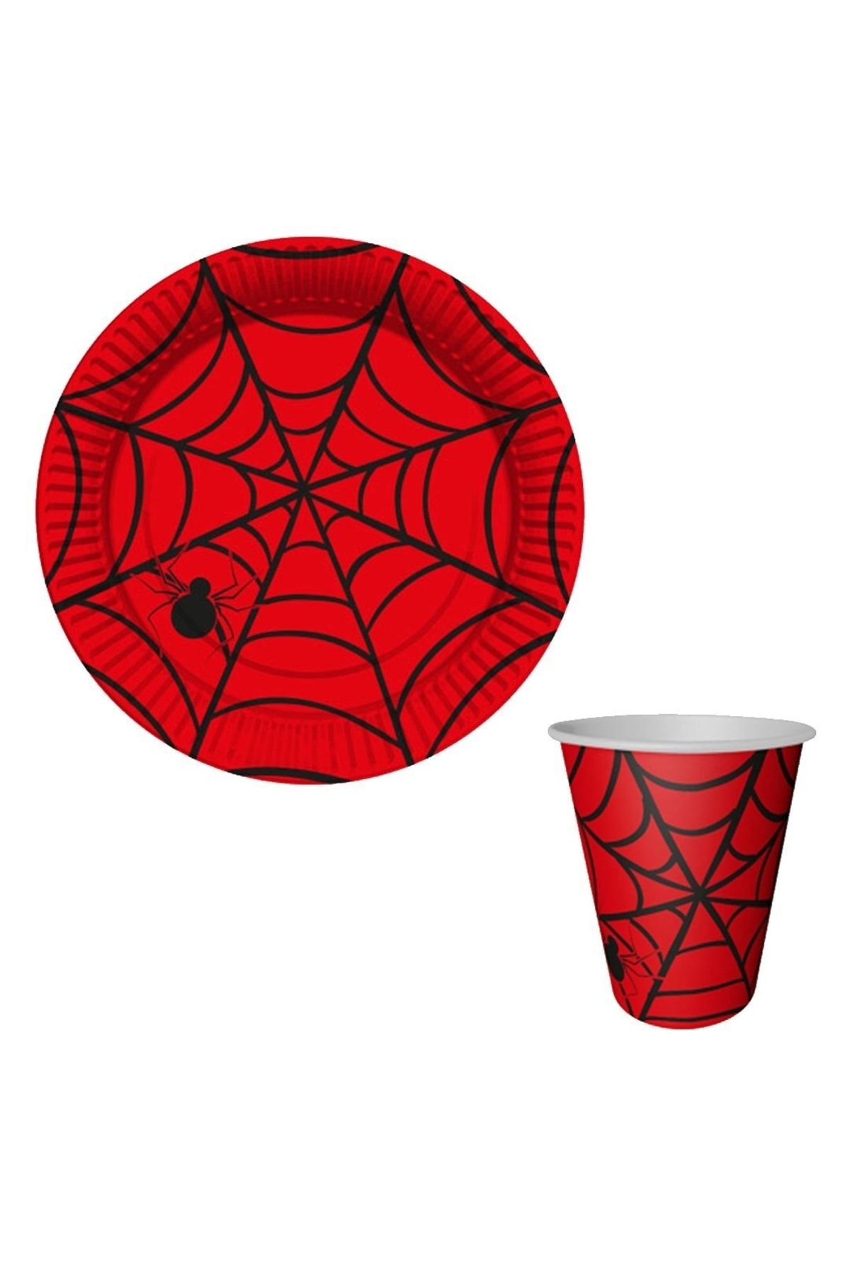DİSNEY Lisanslı Örümcek Adam Spiderman Tema 8'li Tabak Bardak Set