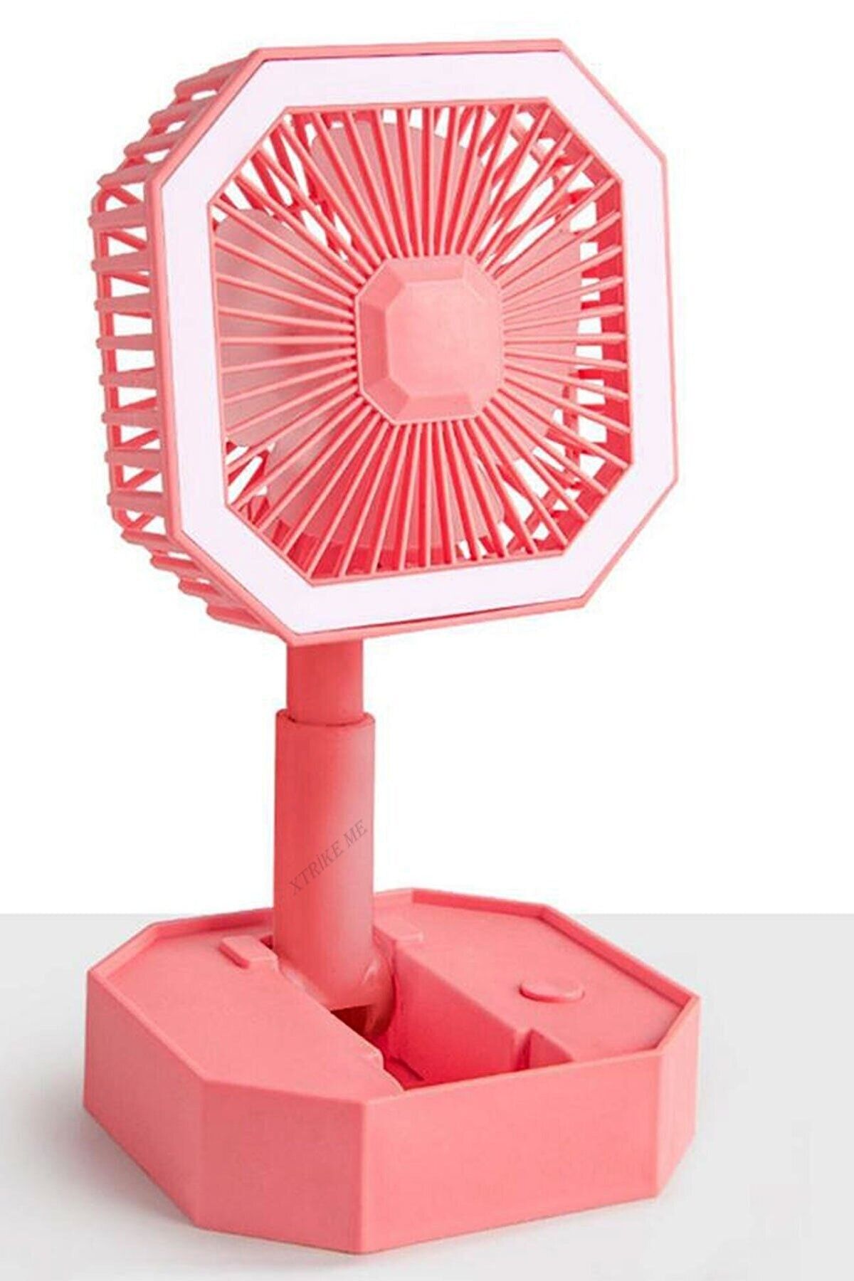 XTRIKE ME Şarjlı Taşınabilir Işıklı Vantilatör Katlanır Usbli El Fanı Ve Masa Üstü Evofis Mini Fan