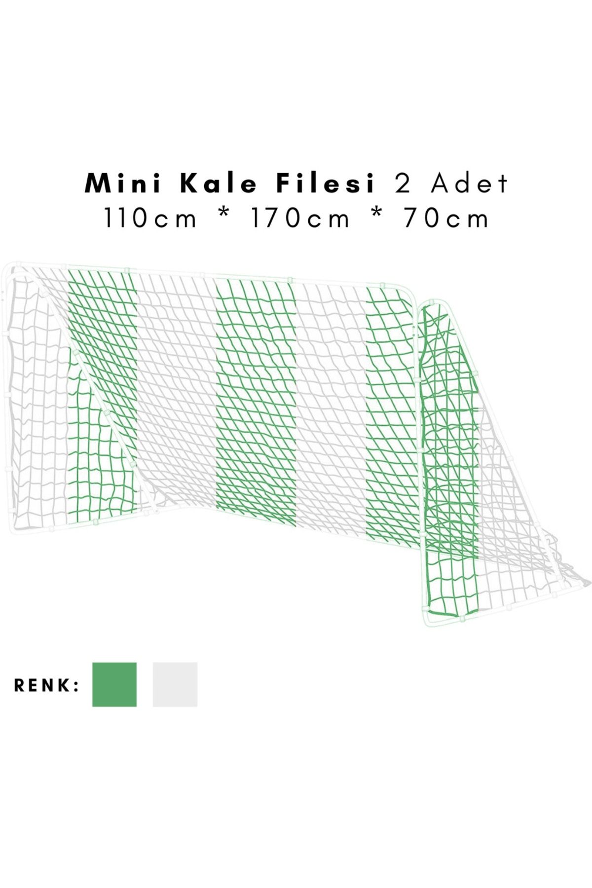 ÖZBEK Minyatür Kale Filesi Mini Kale Ağı 110 x 170 x 70cm 2 Adet File