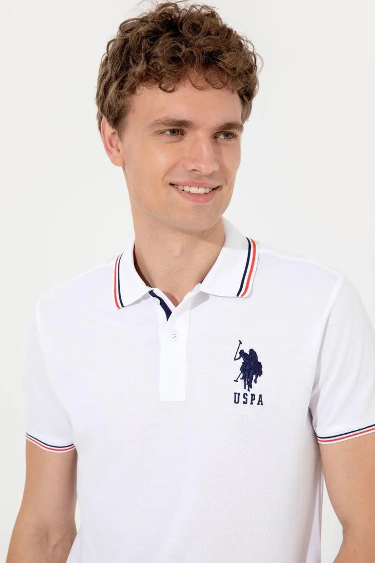 U.S. Polo Assn. Erkek Beyaz Polo Yaka T-shirt