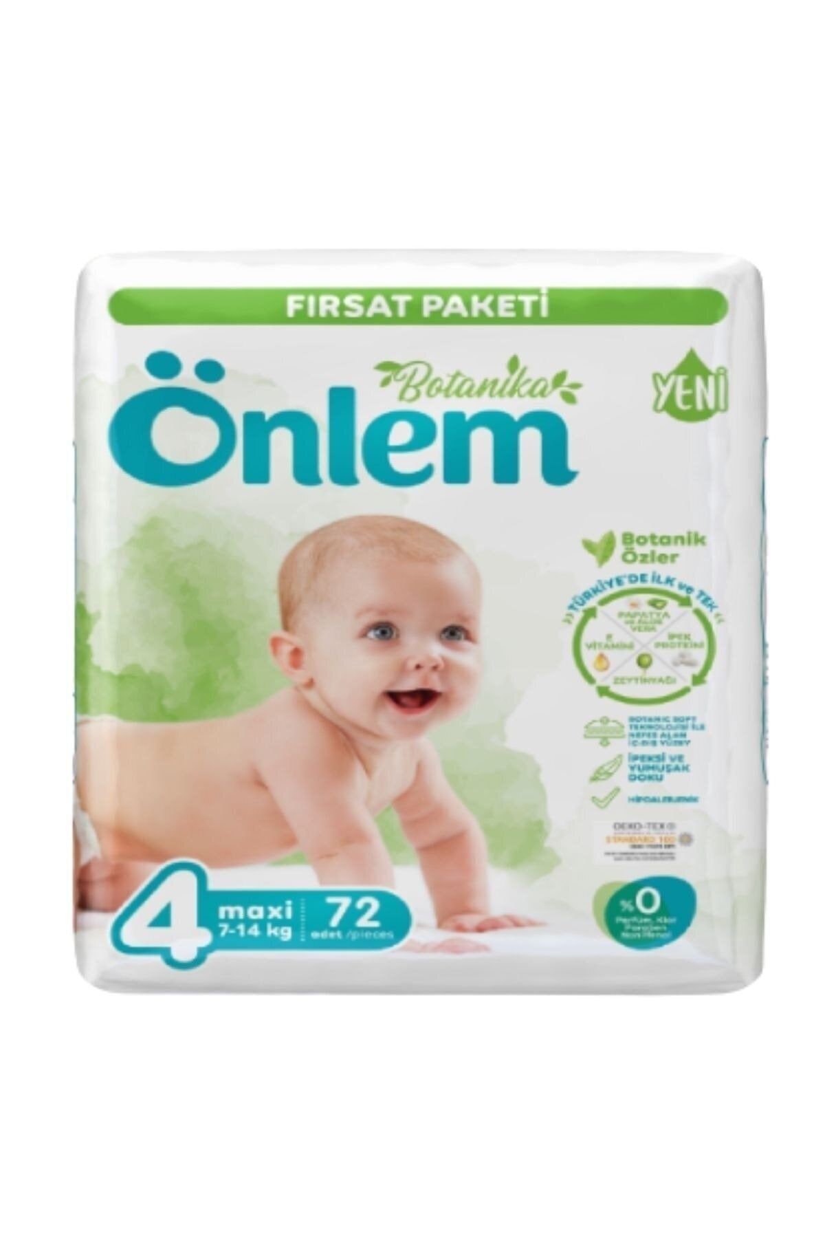 ÖNLEM Bebek Bezi Botanika Ultra Fırsat Pk Beden:4 (7-14kg) Maxi 72 Adet