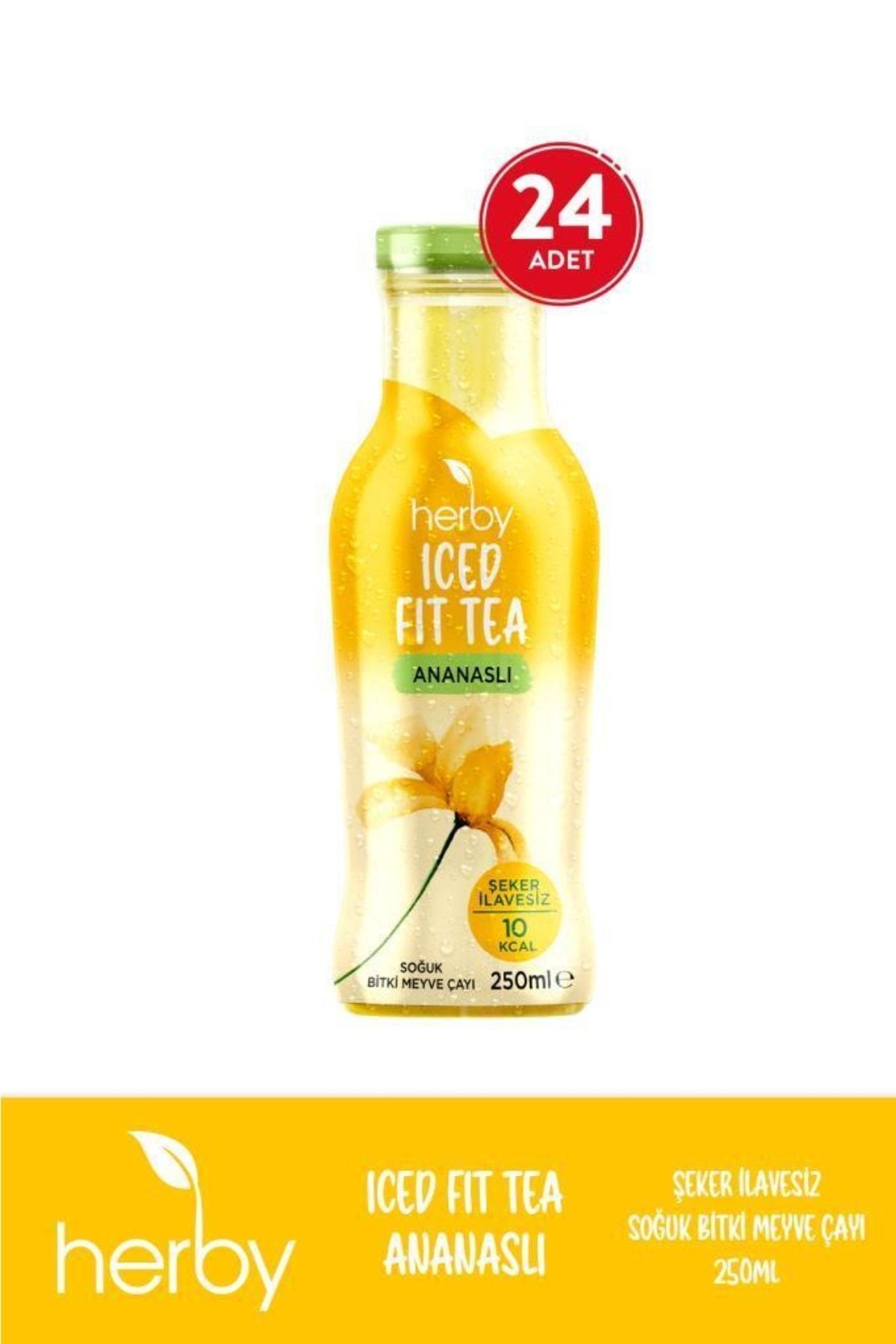 Herby Soğuk Çay Şeker Ilavesiz 24'lü Iced Fit Tea Ananaslı 250 ml