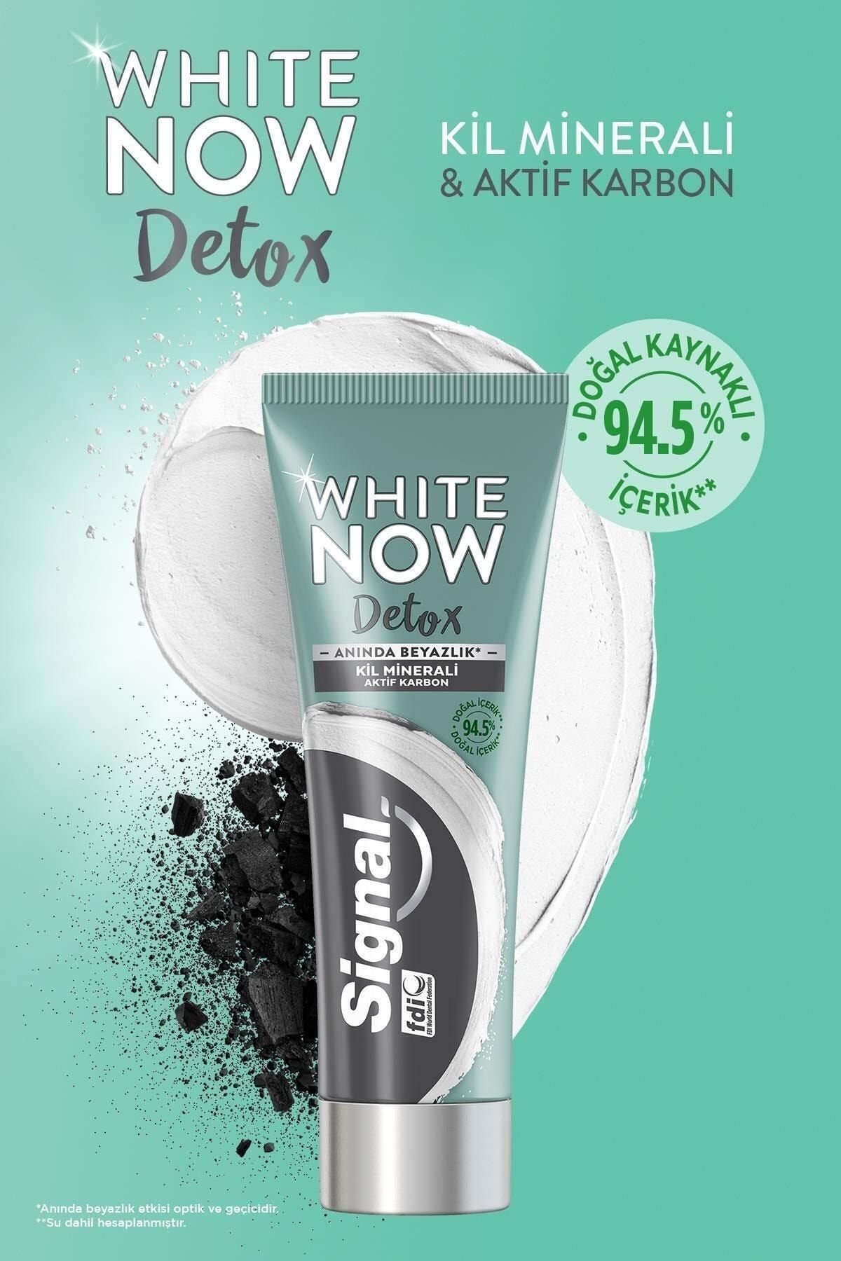 Signal Diş Macunu White Now Detox Anında Beyazlık Kil Minerali Aktif Karbon 75 ml