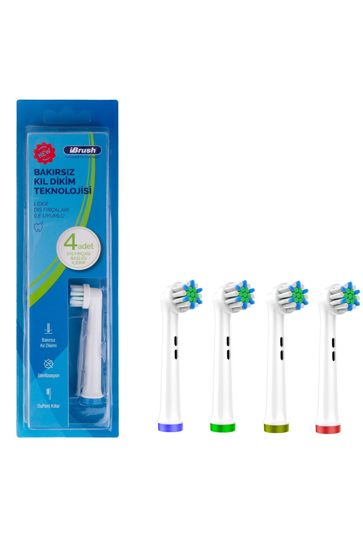 ibrush Ultra Sensitive Pro Oral B Şarjlı Diş Fırçası Yedek Başlığı 4 Adet Ekstra Yumuşak Başlık (BAKIRSIZ)