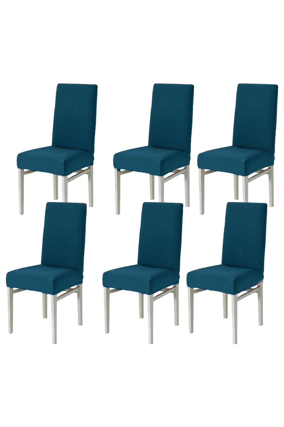 Faiend 6li Sandalye Kılıfı Yıkanabilir Likralı Esnek Lastikli Sandalye Örtü 6li Paket