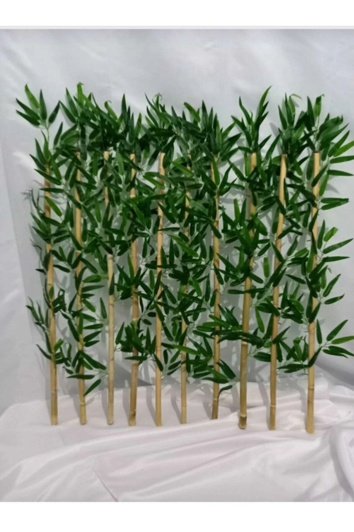 ANADOLUPLANT Yapay Yapraklı Dekoratif Bambu Çubuğu 90 Cm 7 Adet