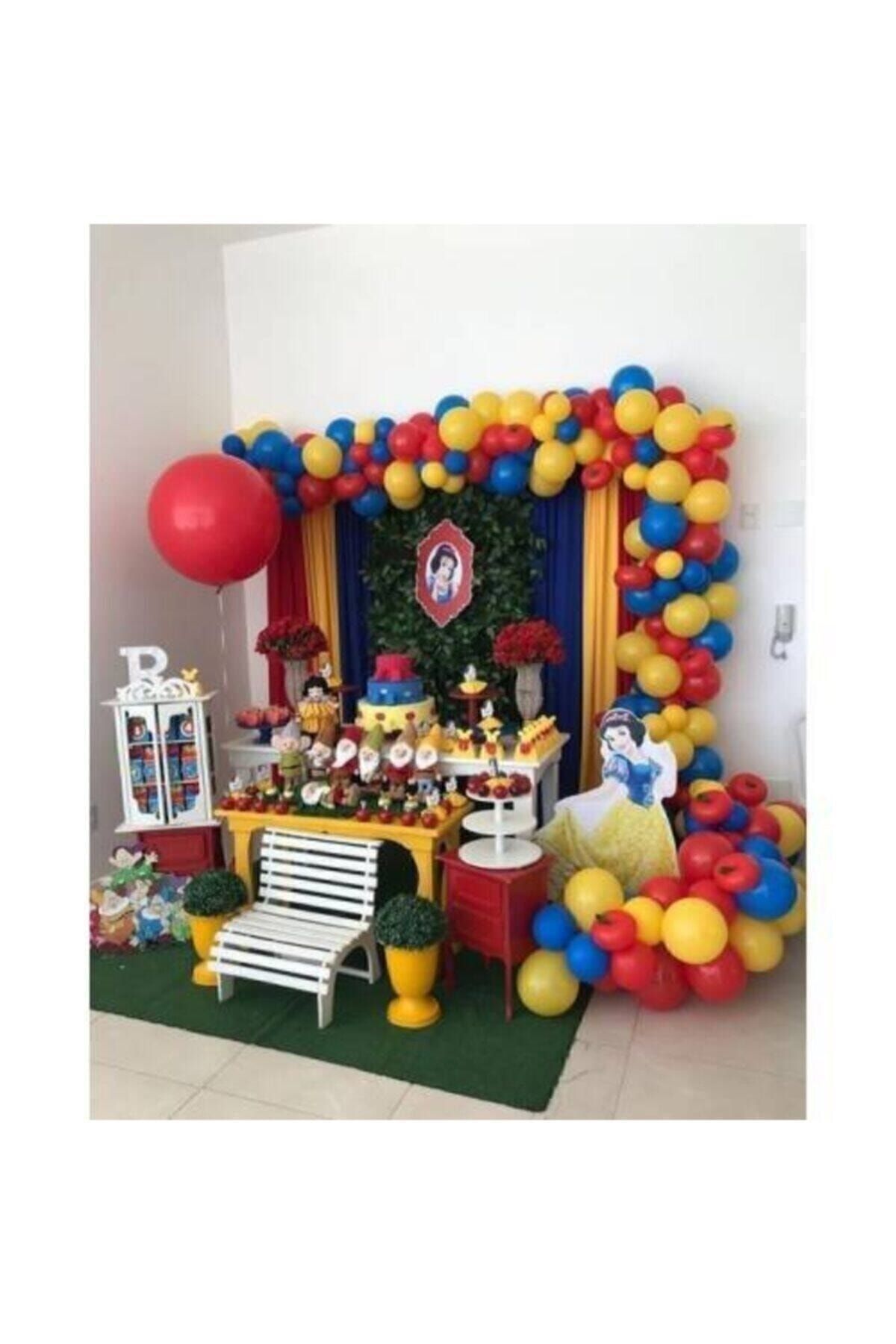 Parti Furyası Pamuk Prenses Doğum Günü 30 Adet Metalik Balon Ve Balon Zinciri 30 Adet Konsept Parti