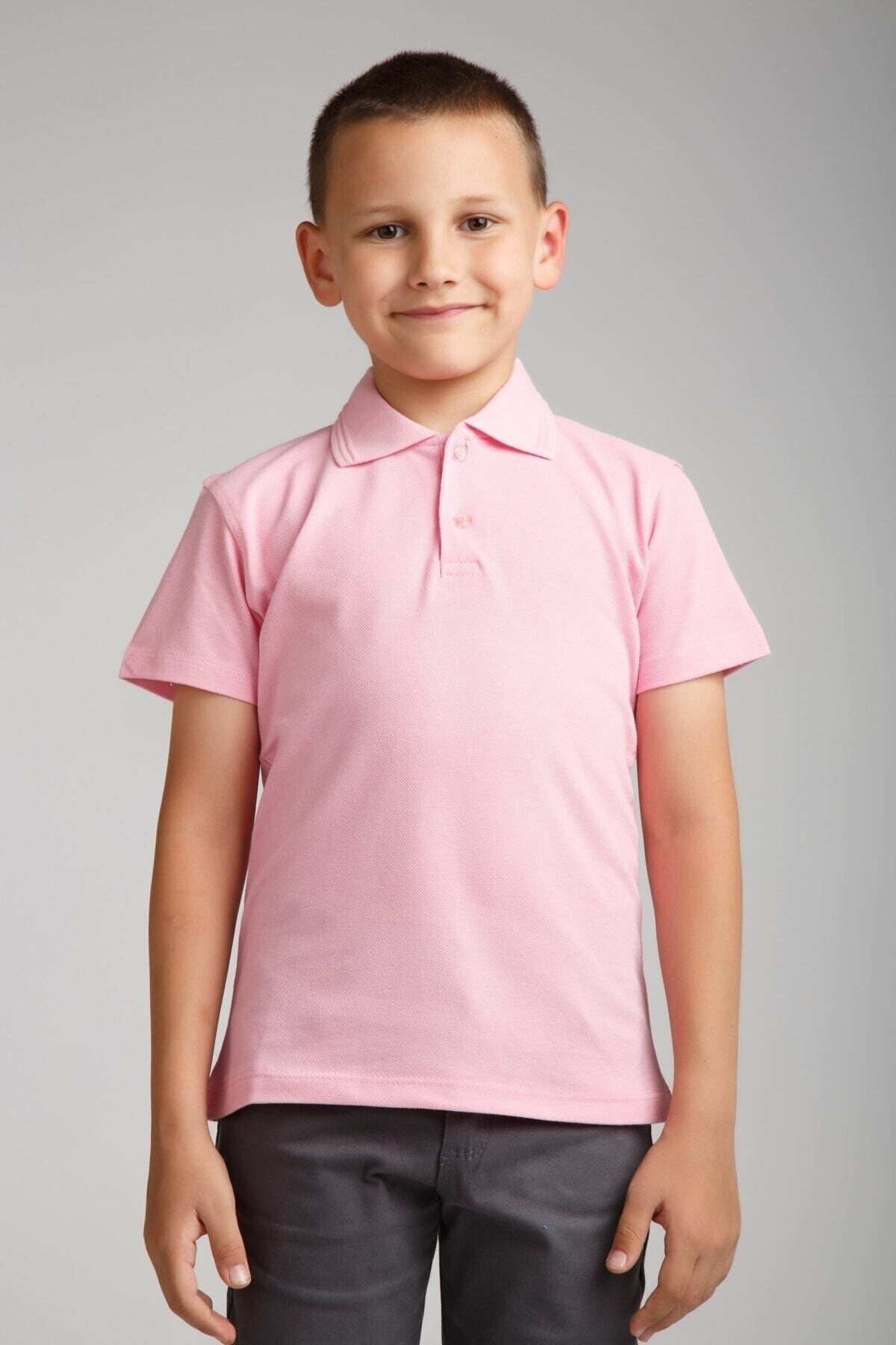 Nacar Okul Kıyafetleri Erkek Çocuk Penye Polo Yaka T-shirt
