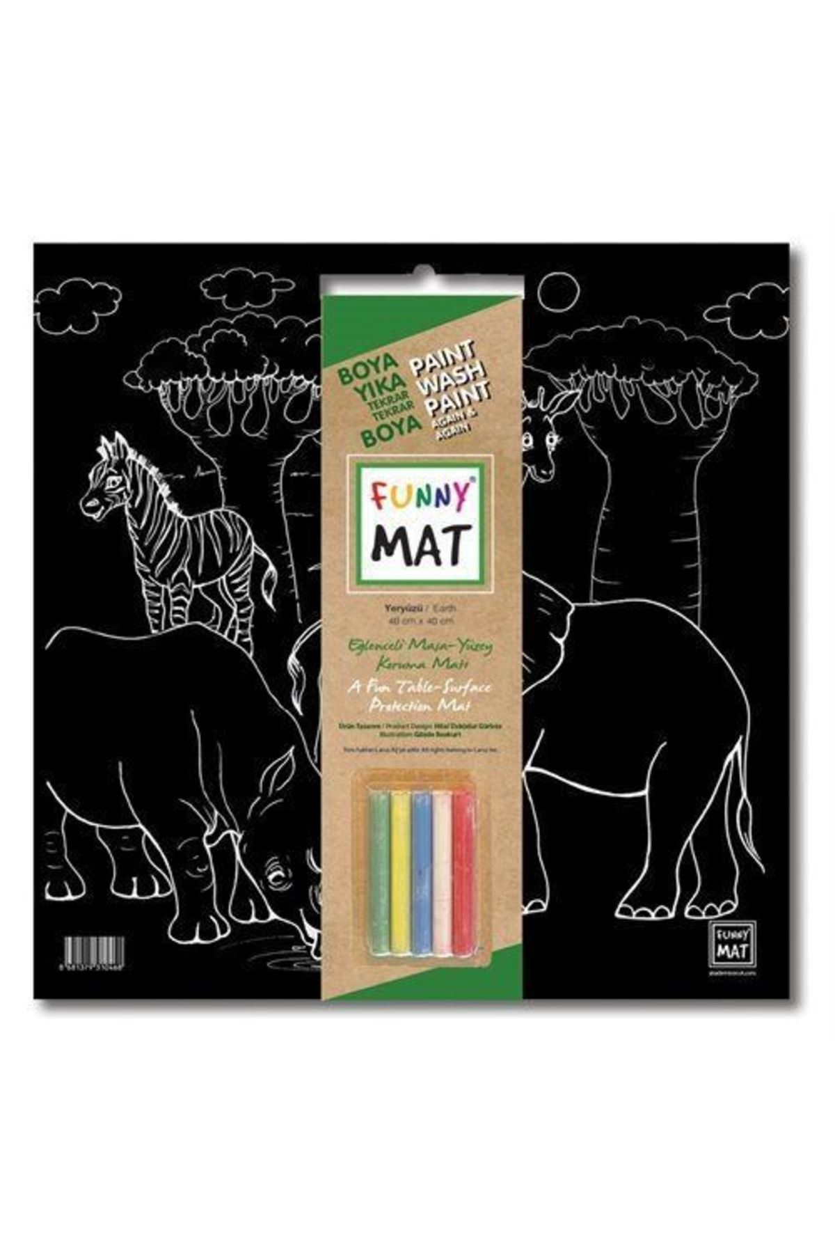 Miniso Funny Mat - Black Yeryüzü (tebeşirli) - Akademi Çocuk - Funny Mat - Akademi Çocuk Kolektif Kitabı