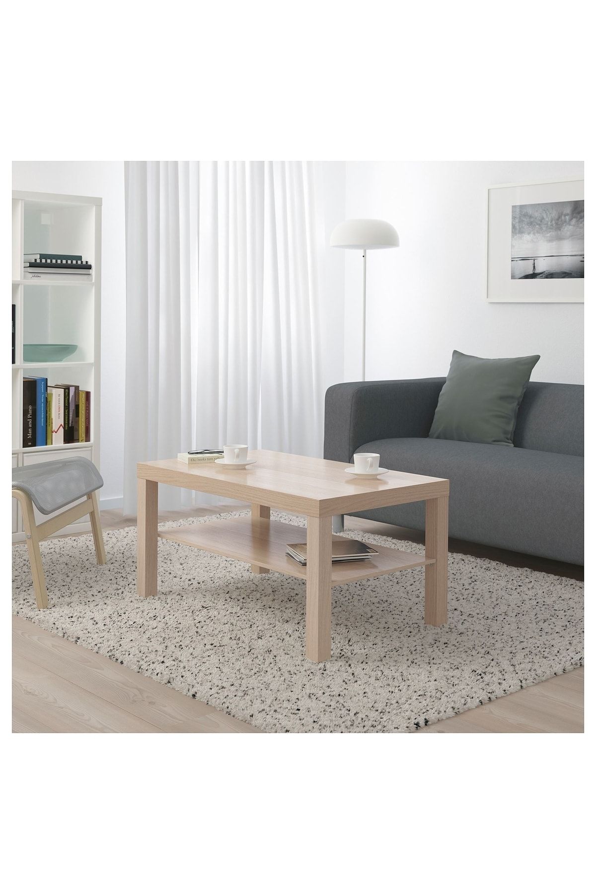IKEA Dekoratif Lack Orta Sehpa Mobilya Meşe Renkli (55x90 Cm)