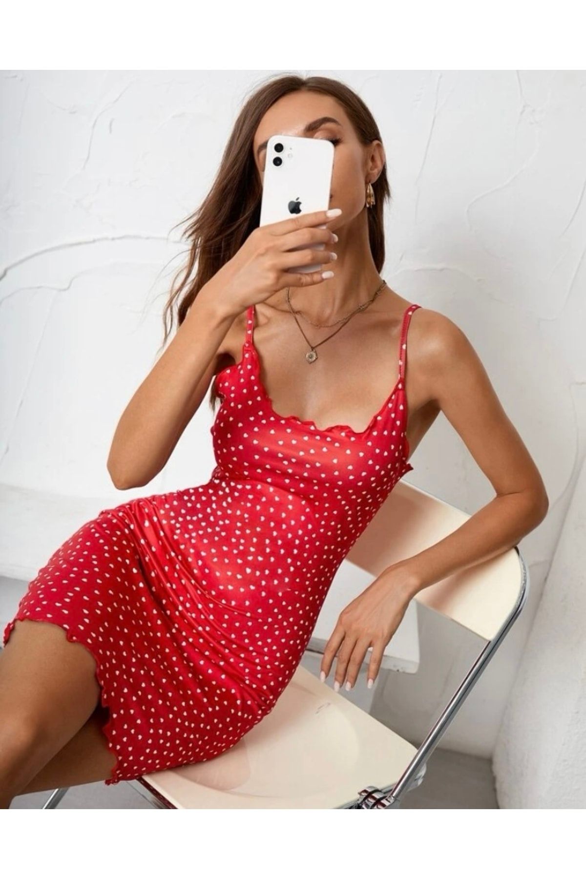 Shein red polka dot dress discount