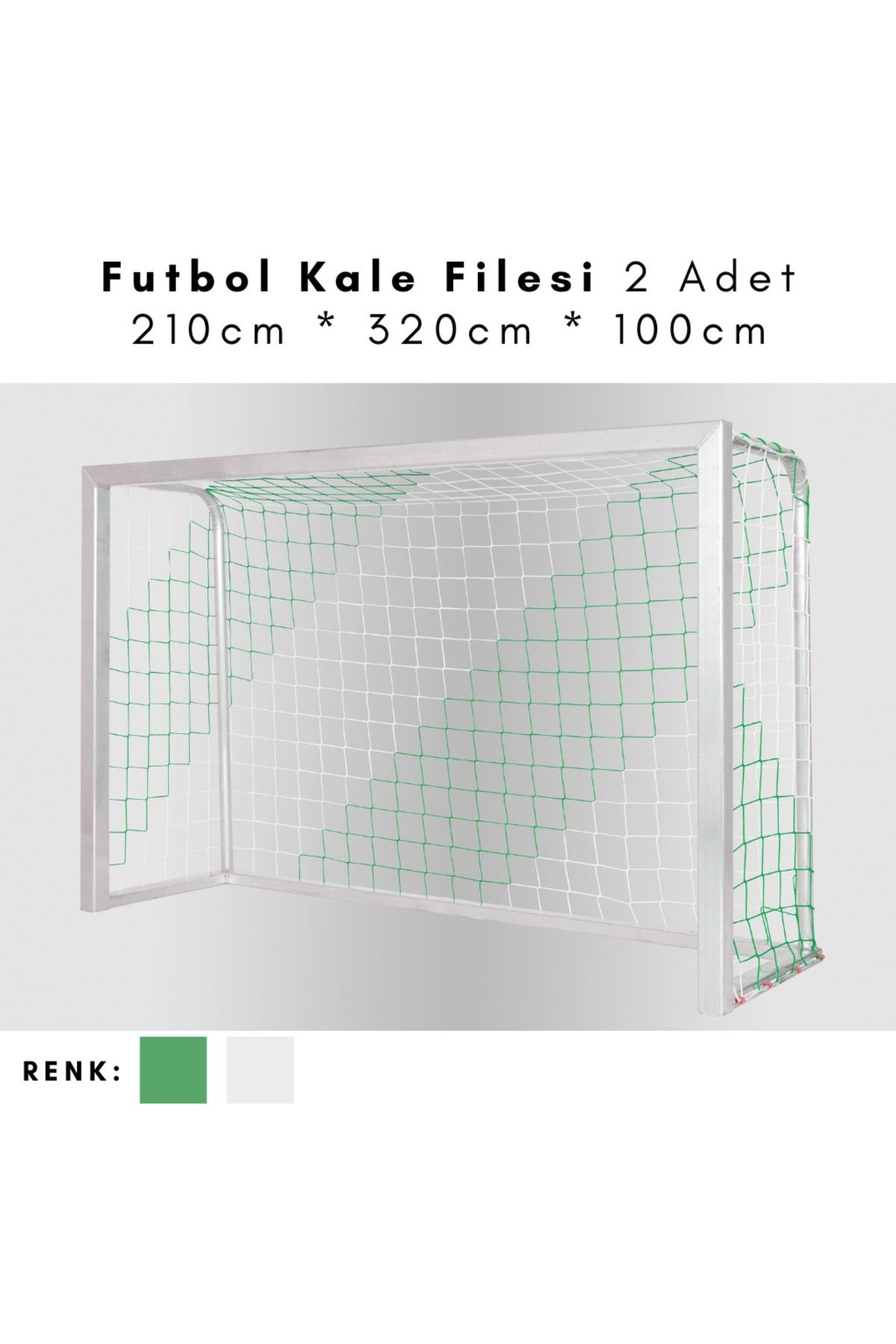 ÖZBEK Futbol Kale Filesi - Halı Saha Kale Ağı 210 * 320 * 100cm (2 Adet File)
