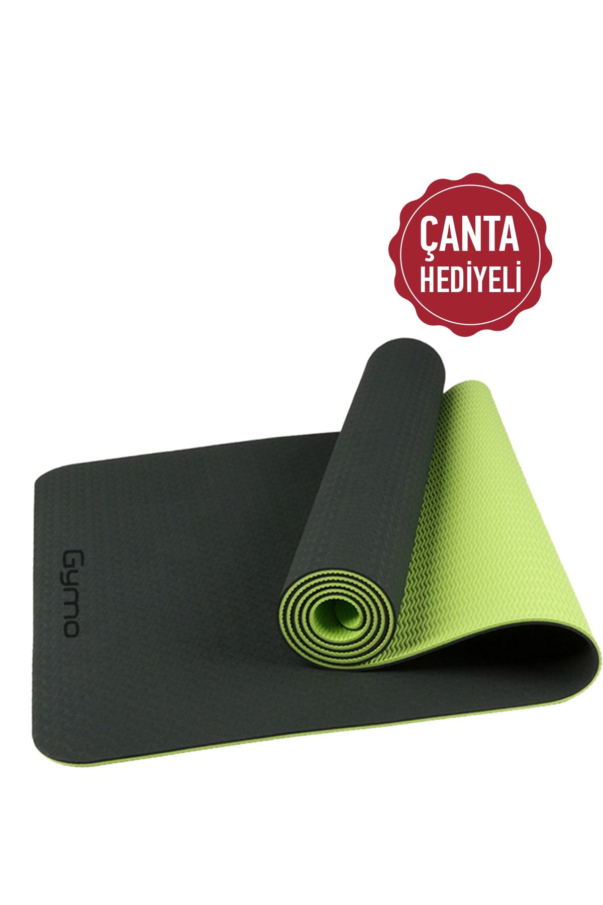 Gymo Ekolojik 6mm Tpe Yoga Matı Pilates Minderi Neon Yeşil Taşıma Çantalı