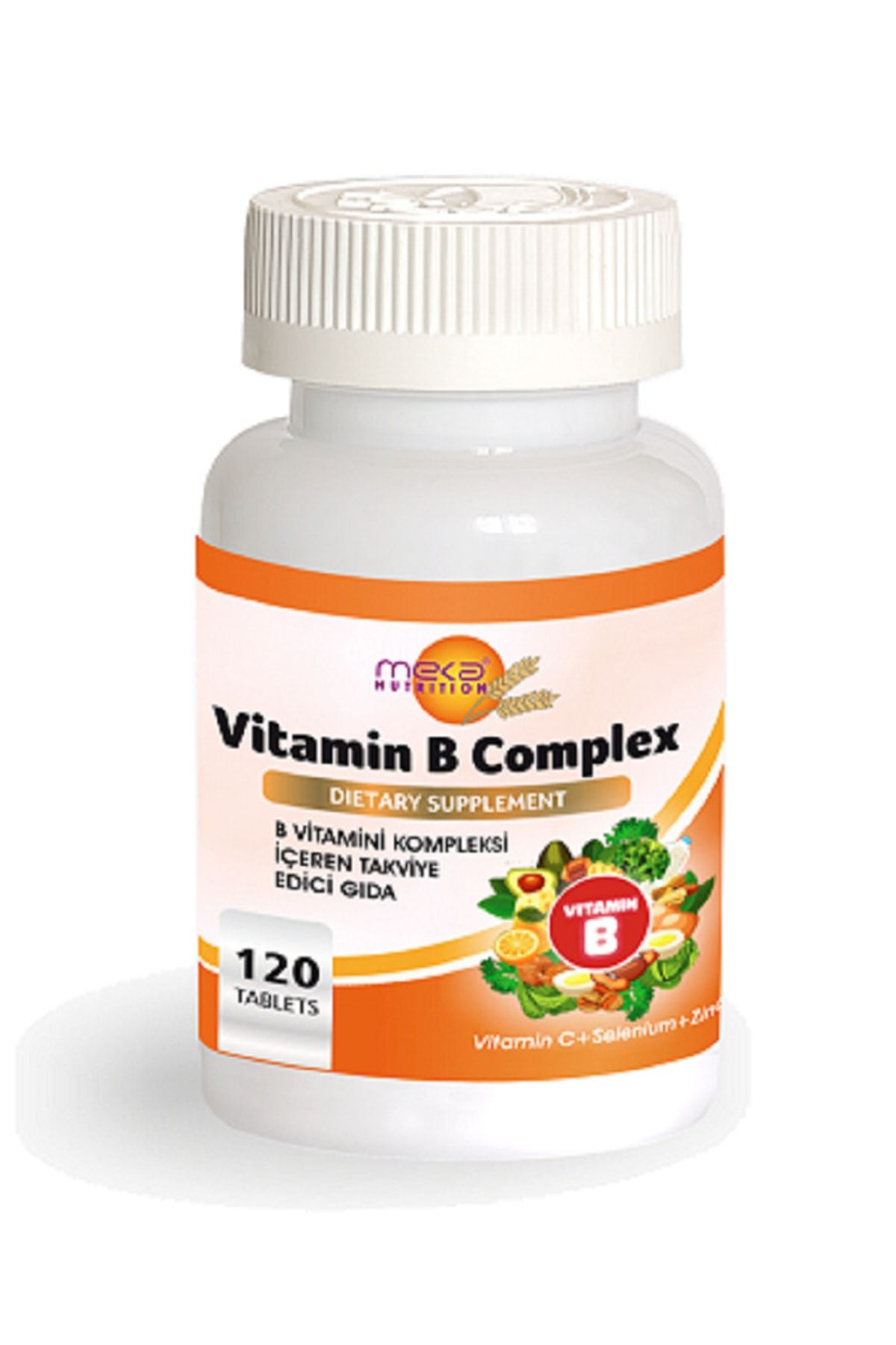 Meka Nutrition B Complex Vitamin C + Selenium + Zinc 120 Tablet