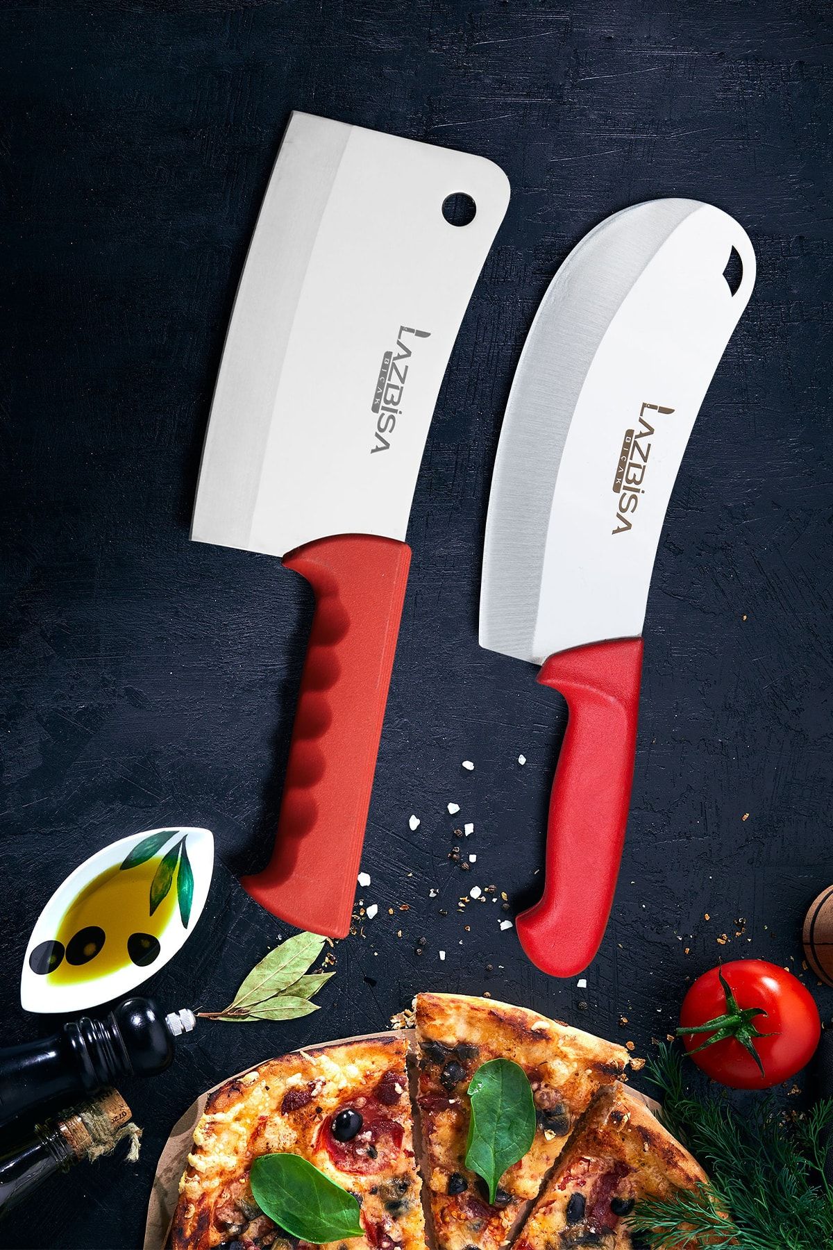 LAZBİSA Mutfak Bıçak Seti Satır Zırh Soğan Börek Pizza Kesici Et Ekmek Sebze Bıçağı