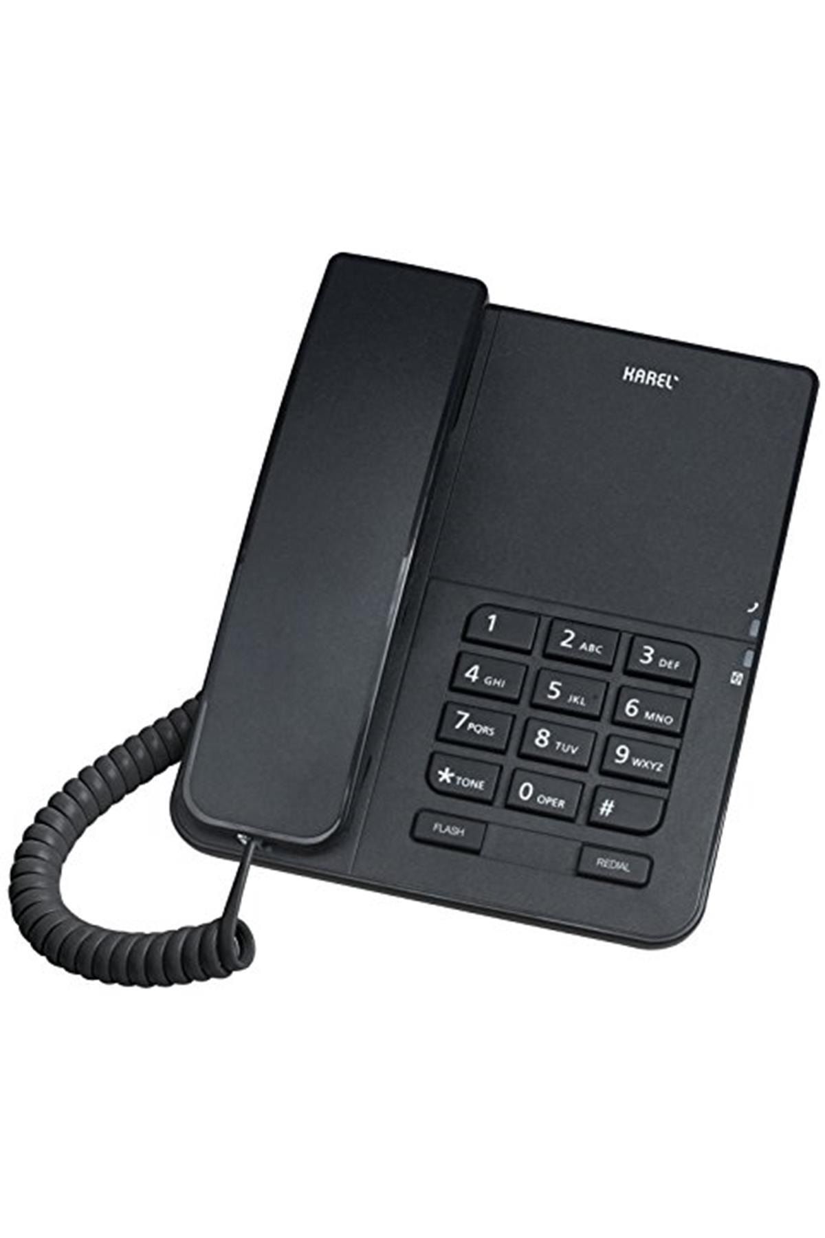 KAREL Tm140 Siyah Tm140 Siyah Kablolu Telefon, Siyah
