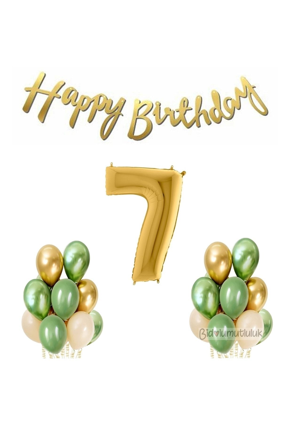 BİDOLUMUTLULUK Küf Yeşilli Balon Yaş Doğum Günü Seti