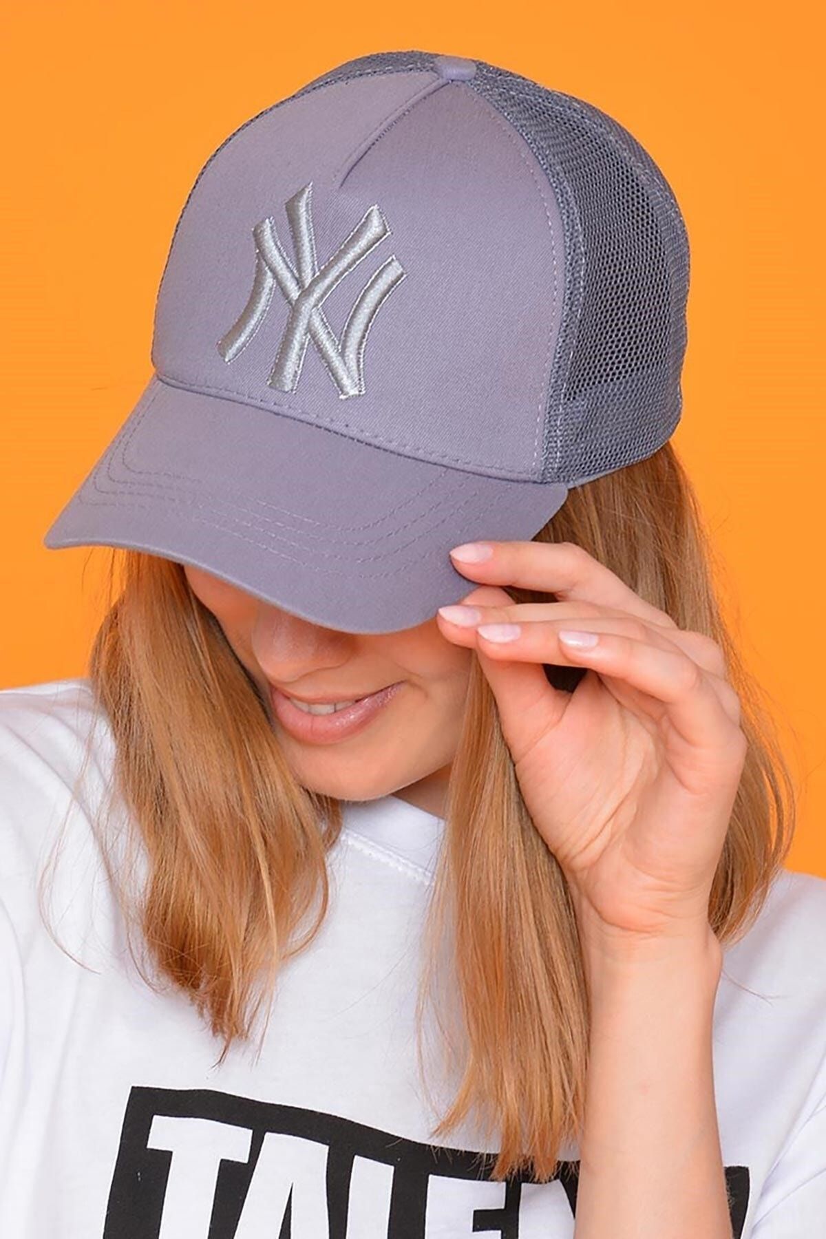 Mossta Unisex Gri New York Şapka