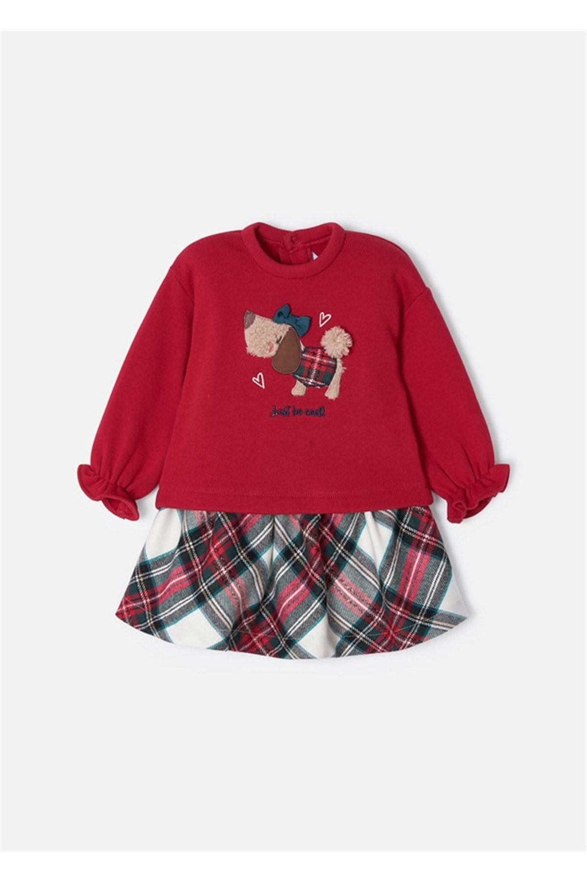 Mayoral Kız Bebek Bluz Etek Takım Kırmızı 2964