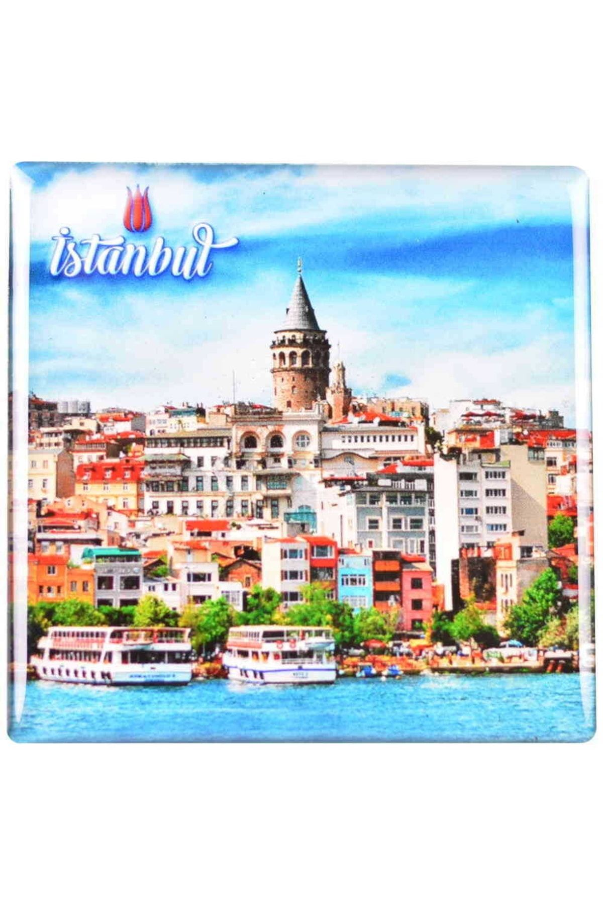 Istanbul Temalı Kare Magnet 65x65 Mm 4 Nolu Tasarım_0