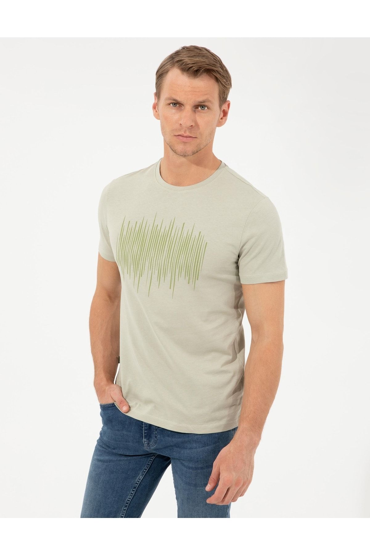 Pierre Cardin Açık Yeşil Slim Fit T-shirt