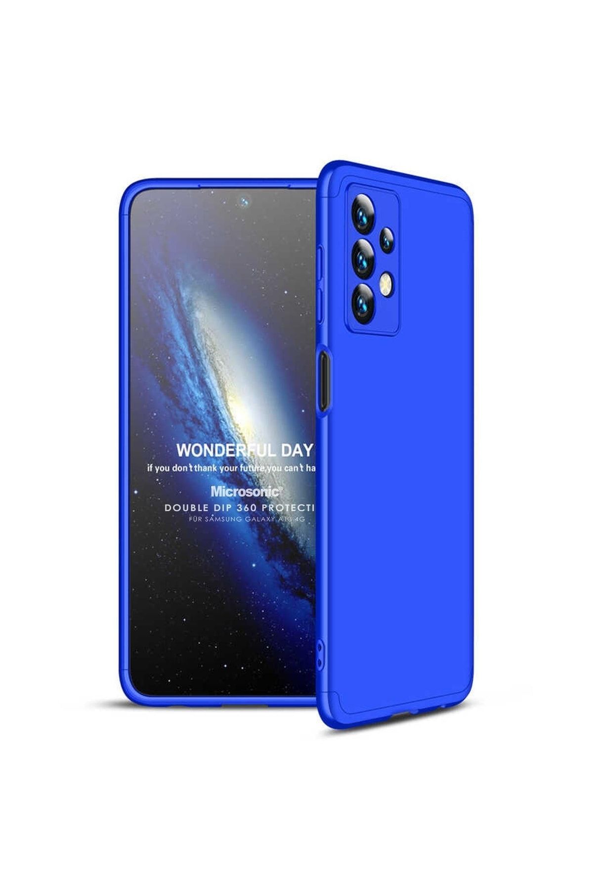Microsonic Samsung Galaxy A13 4g Kılıf Double Dip 360 Protective Mavi