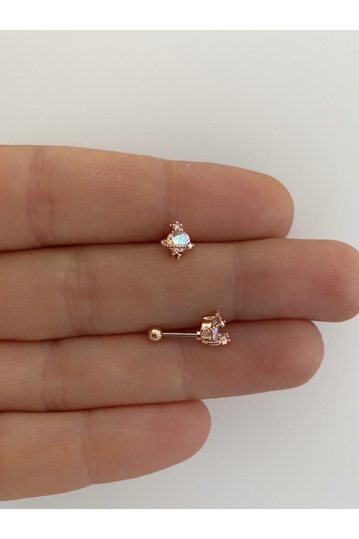 Cerrahi Çelik Tragus Helix Lobe Conch Uyumlu Piercing Küpe_0