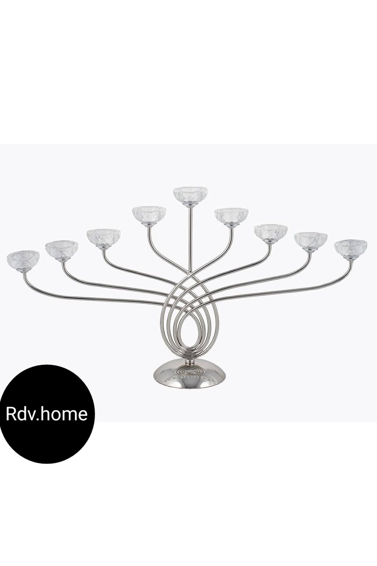 Rdv Home 9 Kollu Silver Metal Mumluk