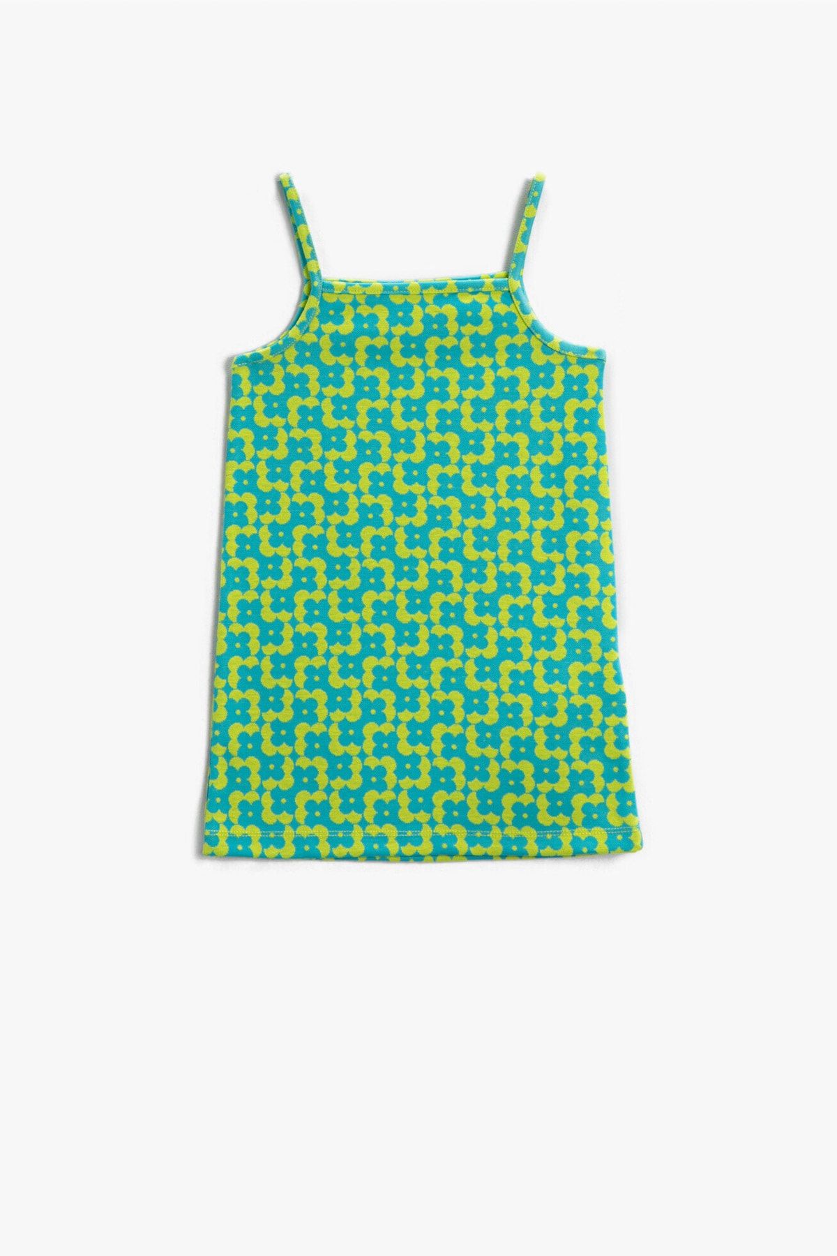 Koton Kız Çocuk Yeşil Desenli Elbise 2SKG80162AK