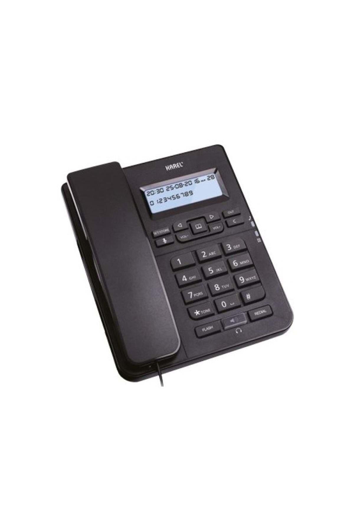 KAREL Akıllı Telsiz Telefon - Siyah Kulaklıklı Ekranlı Masa Üstü Telefon - Sabit Ev Telefonu - Ev / Ofis