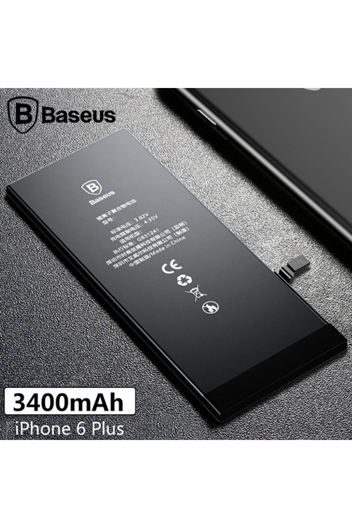 Baseus Orjinal Iphone 6 Plus Uyumlu 3400 Mah Yüksek Kapasite Pil Batarya