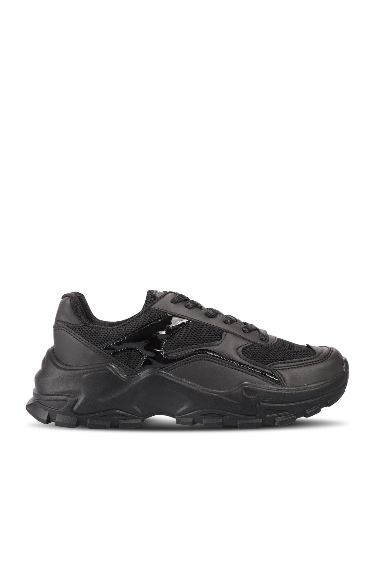 Slazenger SA22LK008-500R ZAK Sneaker Kadın Ayakkabı Siyah Rugan