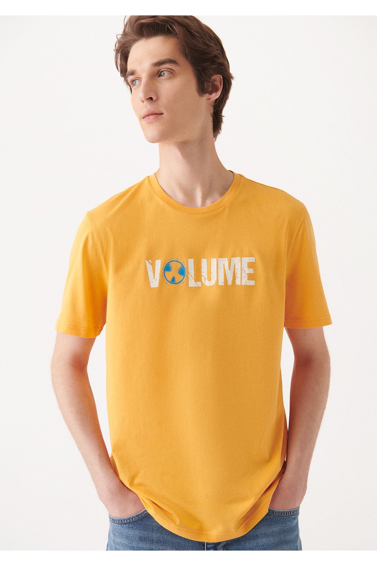 Mavi Volume Baskılı Sarı Tişört Slim Fit / Dar Kesim 8810580-71343