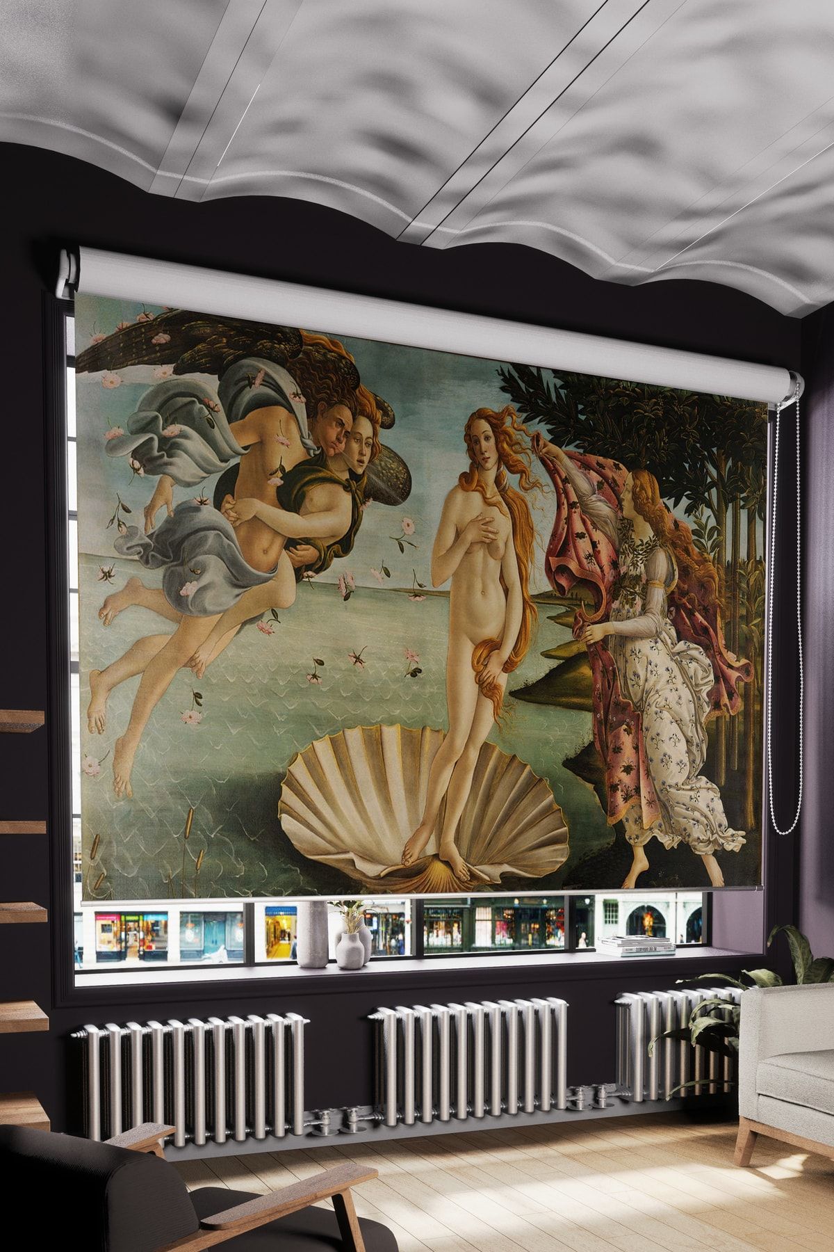 Dibas Baskılı Stor Venüs'ün Doğuşu - genç Odası - Mutfak- Oturma Salon - Baskılı Stor Perde