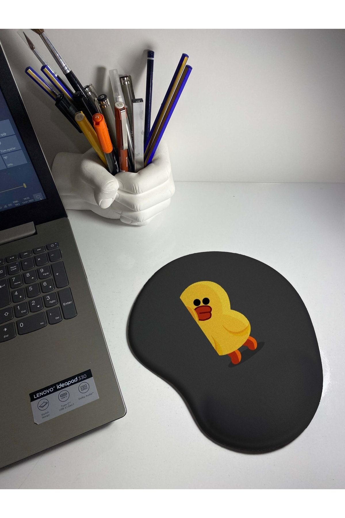rakkun shop Sevimli Ördek Baskılı Bilek Destekli Mouse Pad
