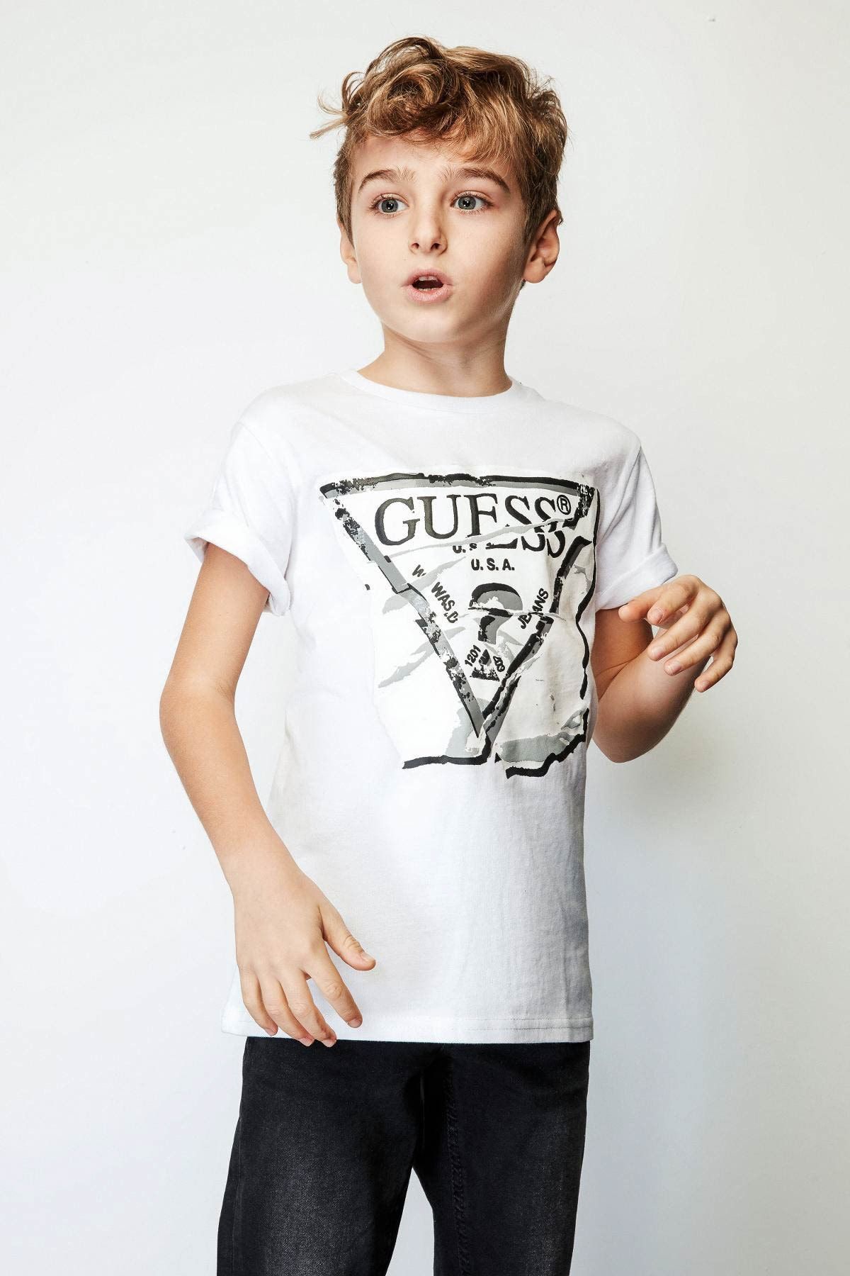 Guess Erkek Çocuk Beyaz T-Shirt 19SSGL91I00