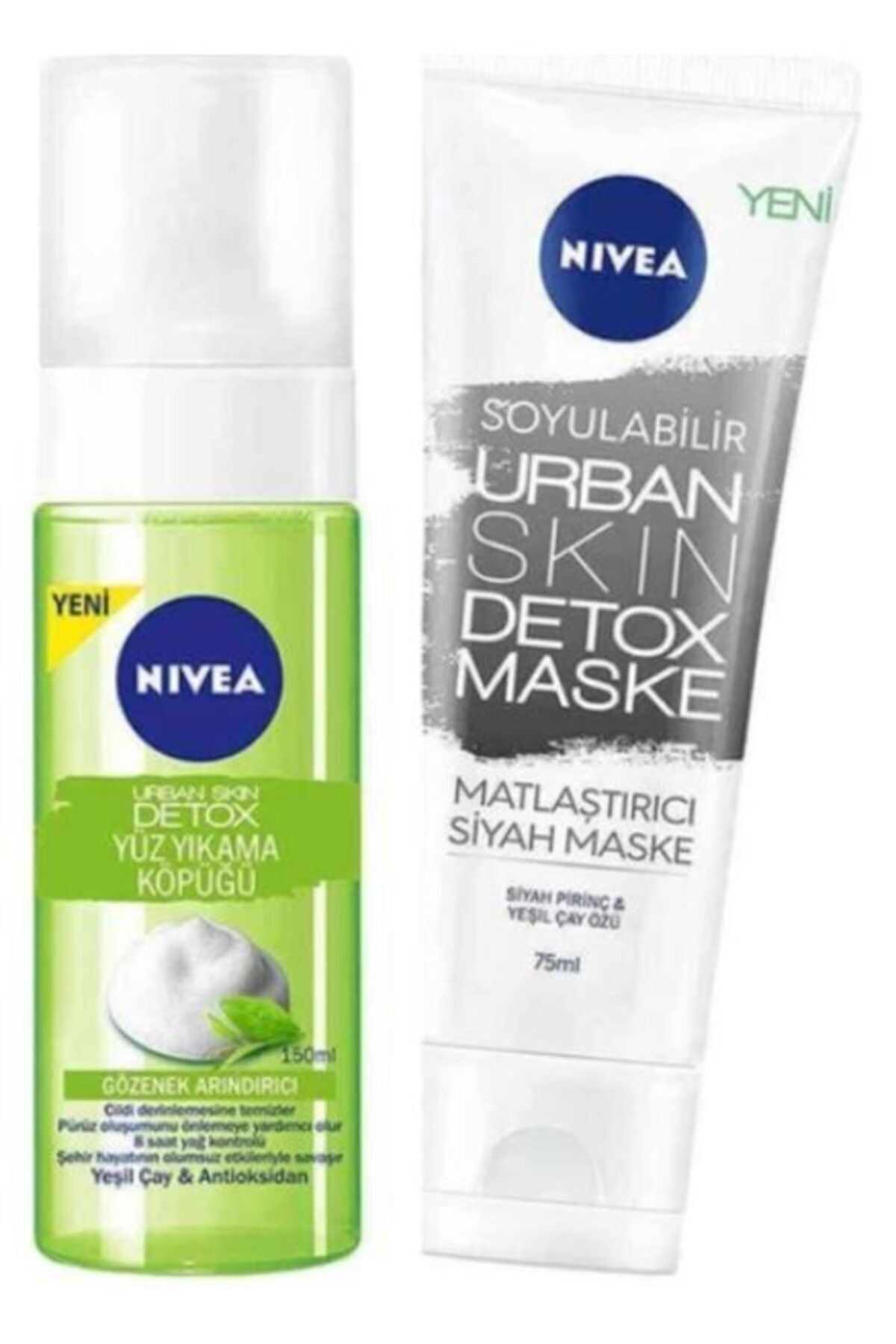NIVEA Urban Skin Detox Yüz Yıkama Köpüğü 150ml+detox Maske 75ml
